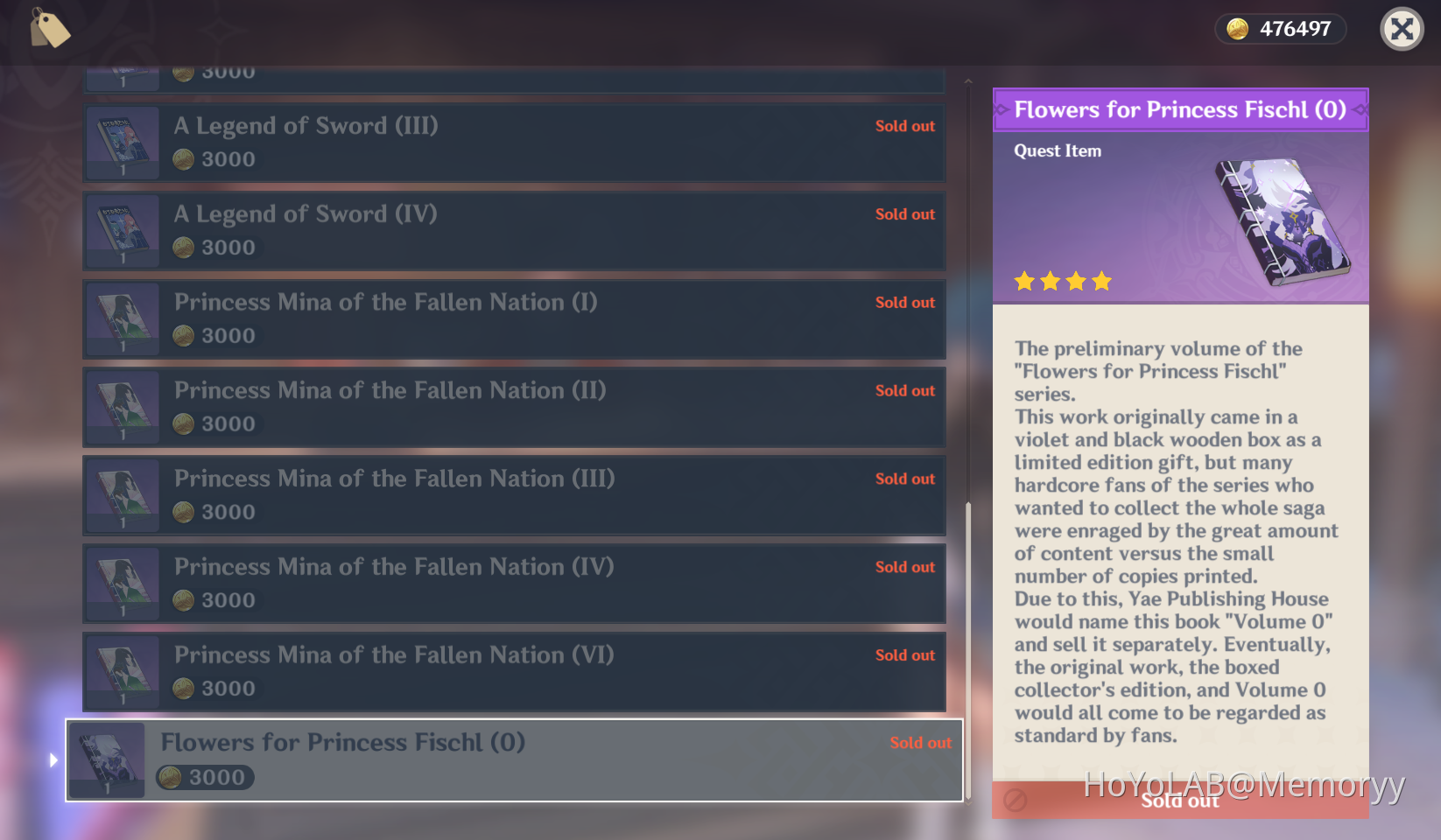 Flowers for Princess Fischl at Yae Publishing House Genshin Impact