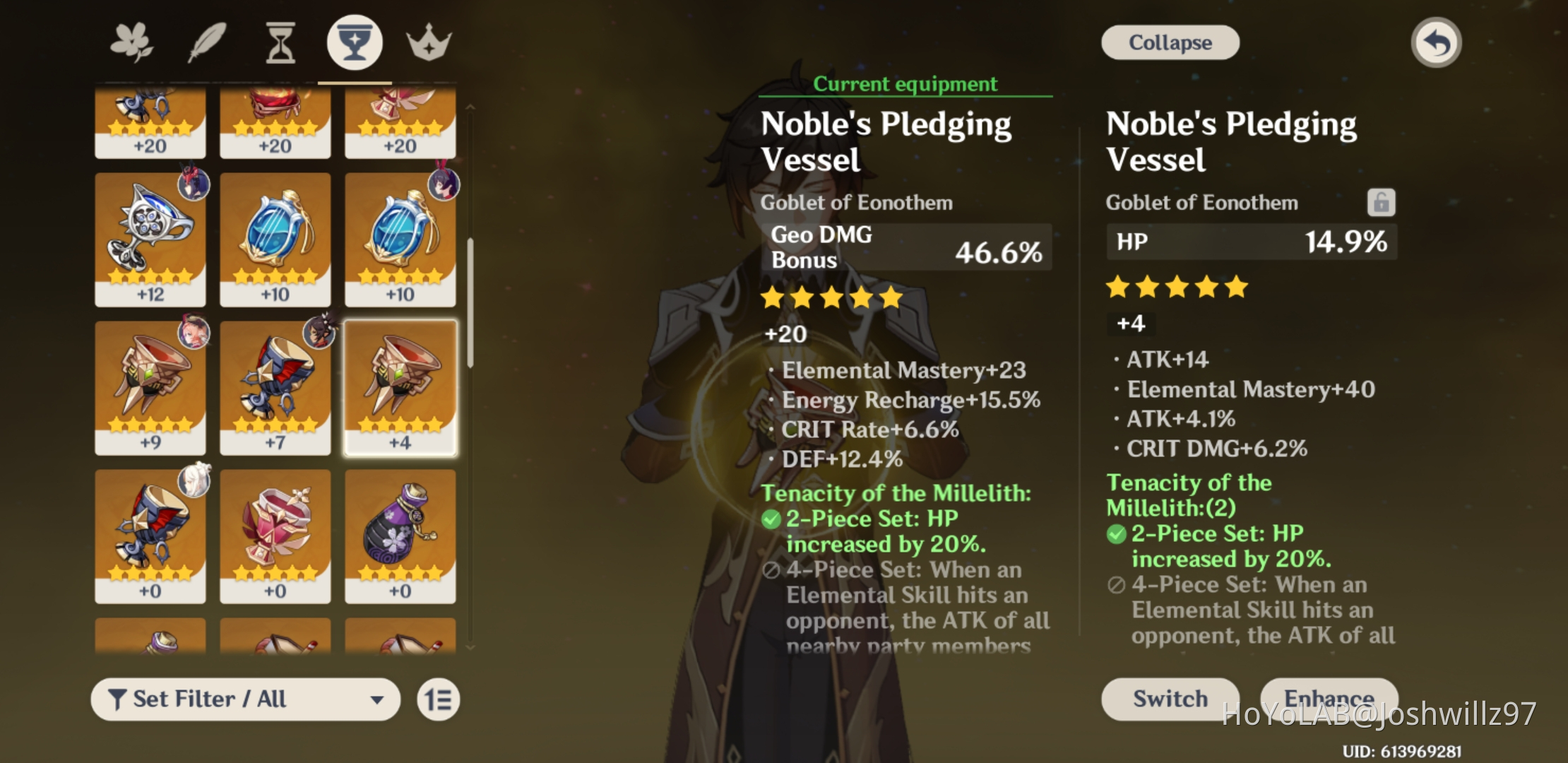 HP or Geo DMG Bonus Goblet for Zhongli? Genshin Impact HoYoLAB