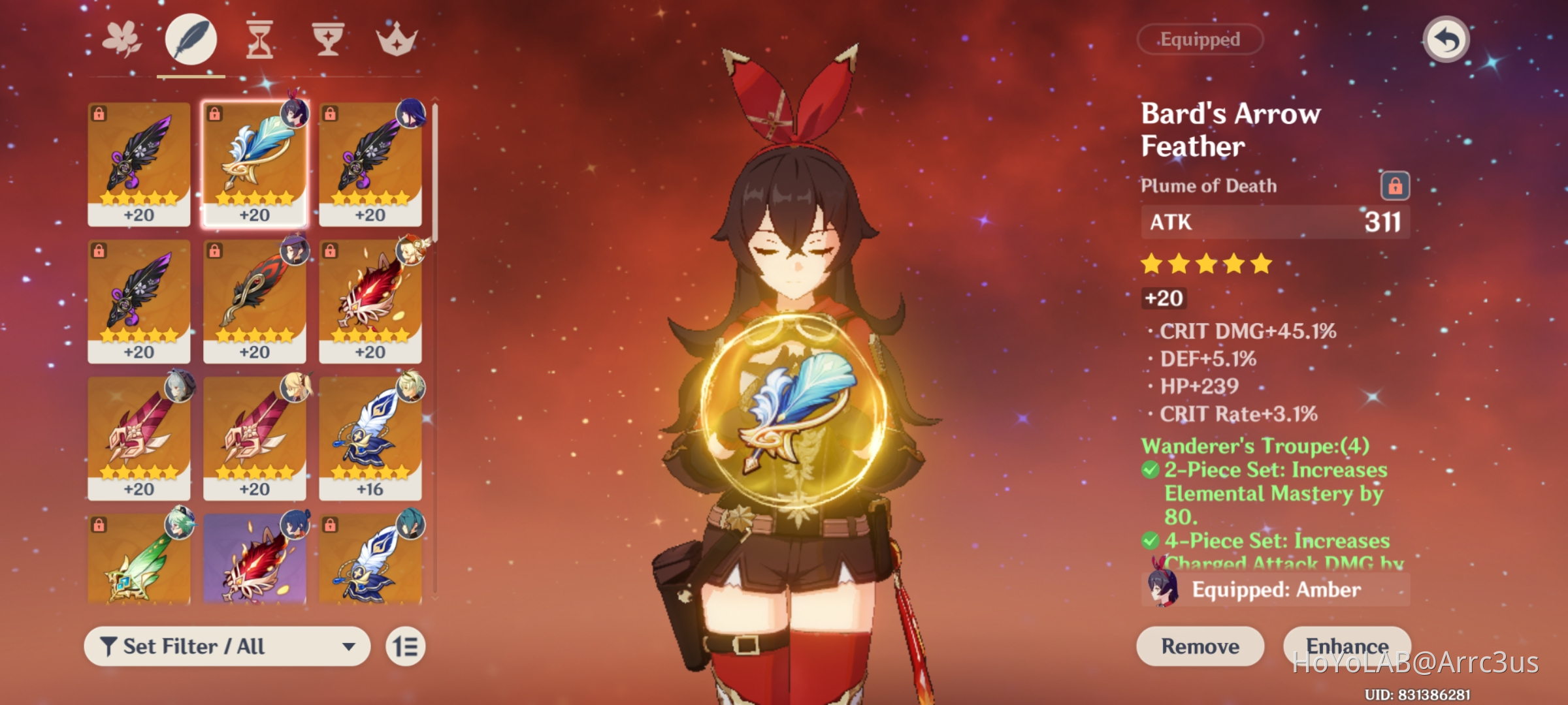 Crit Damage Roll Went Super Good May Be The Highest Crit Damage Roll Till Date Genshin Impact 