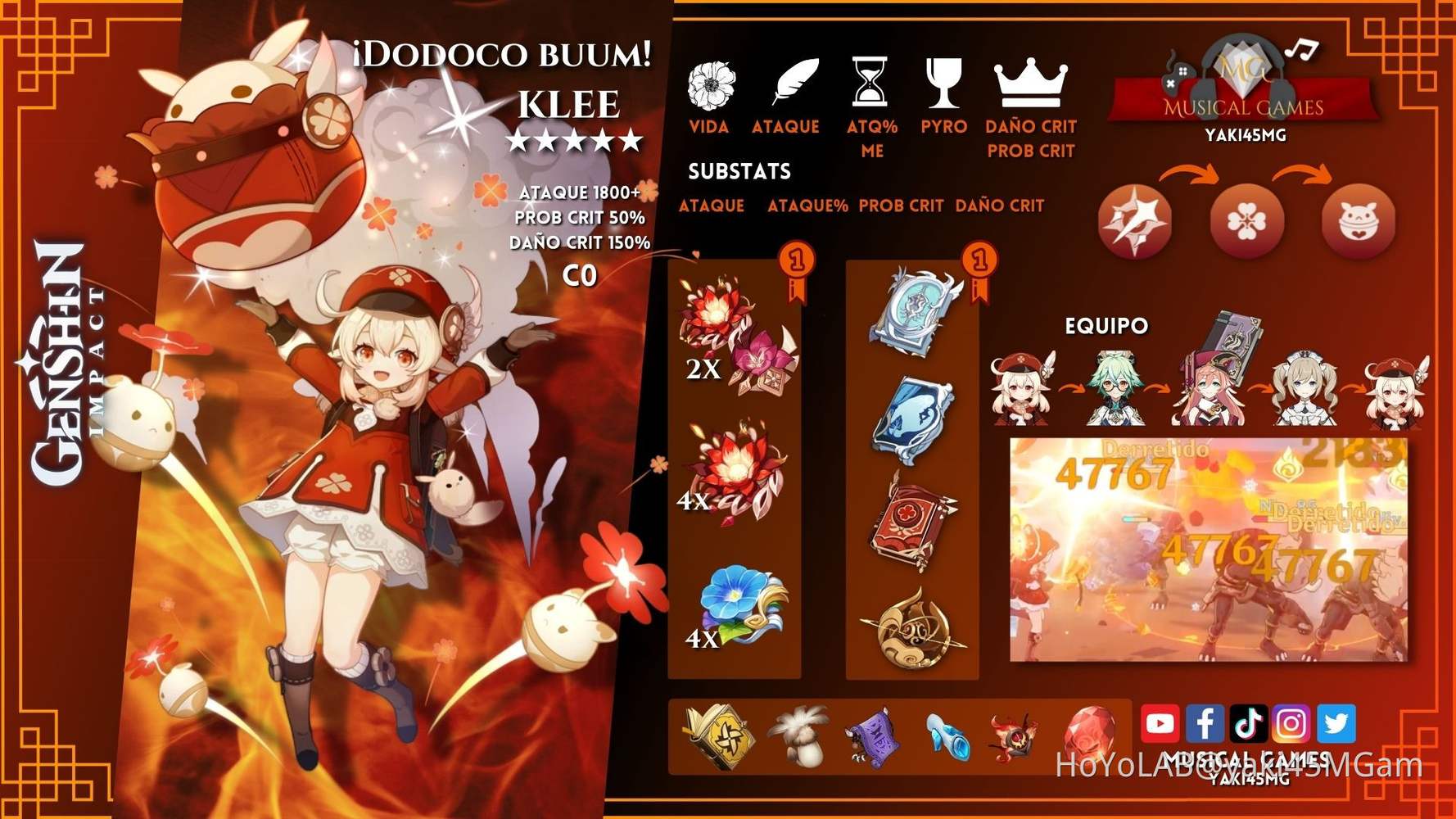 🔥 Build Para Klee dodoco buum en 1 minuto 🔥 Genshin Impact Genshin