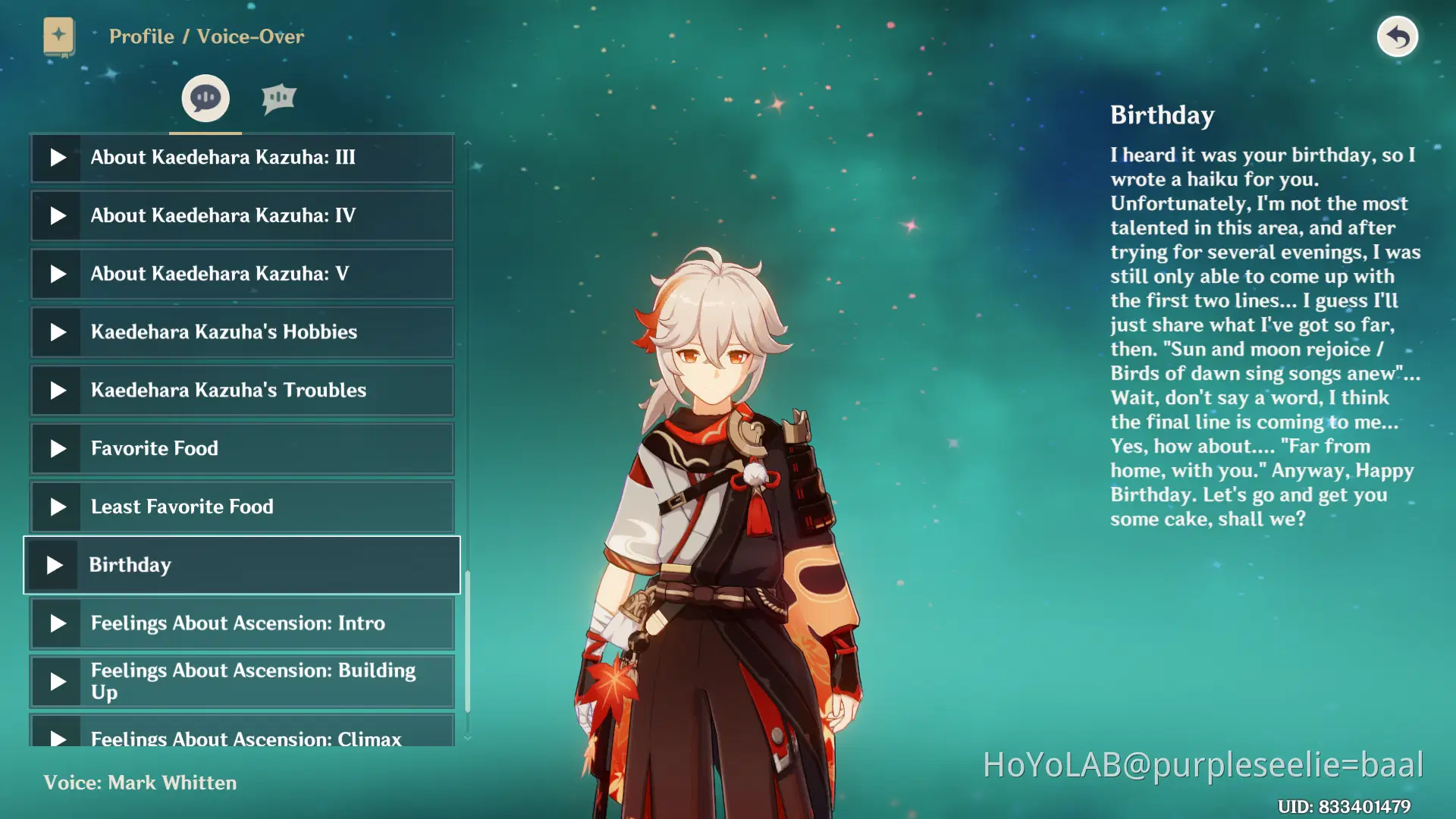 Kazuha's wishes Genshin Impact HoYoLAB