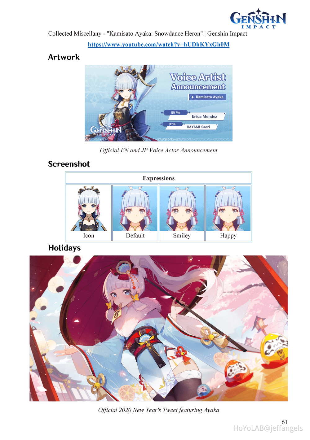 Handbook Of Genshin Impact Experience 3.1 Edition, Inazuma Characters ...