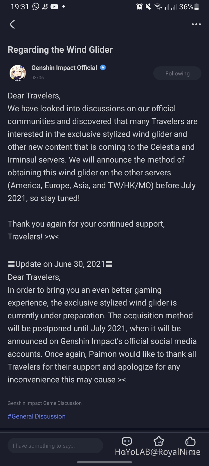 Genshin Impact KFC Wing Glider Genshin Impact HoYoLAB