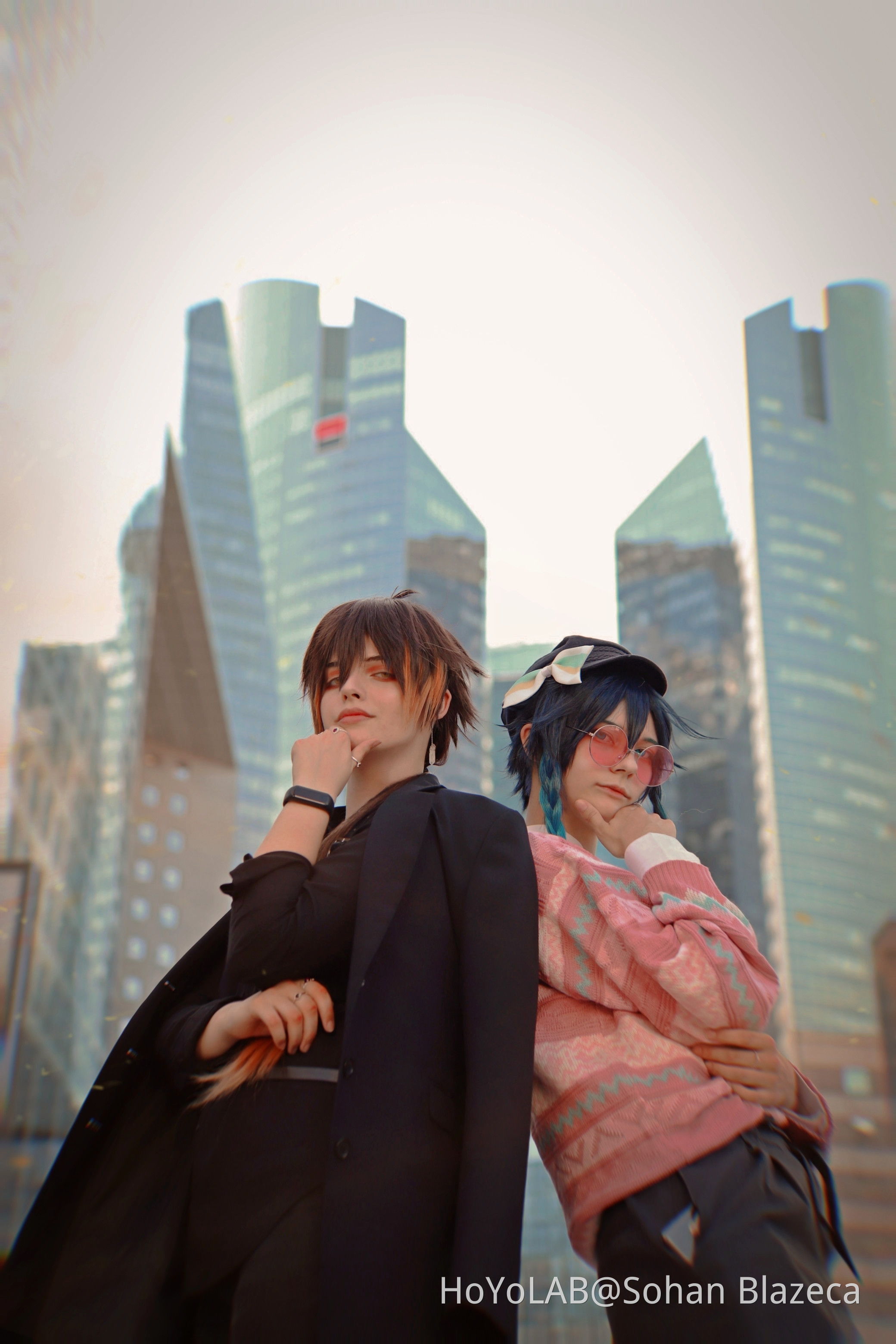 Zhongli & Venti cosplay Modern AU Genshin Impact | HoYoLAB