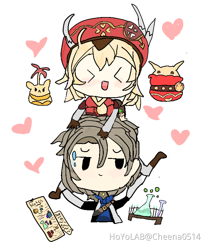 klee-is-having-a-bonding-time-with-albedo-u-genshin-impact