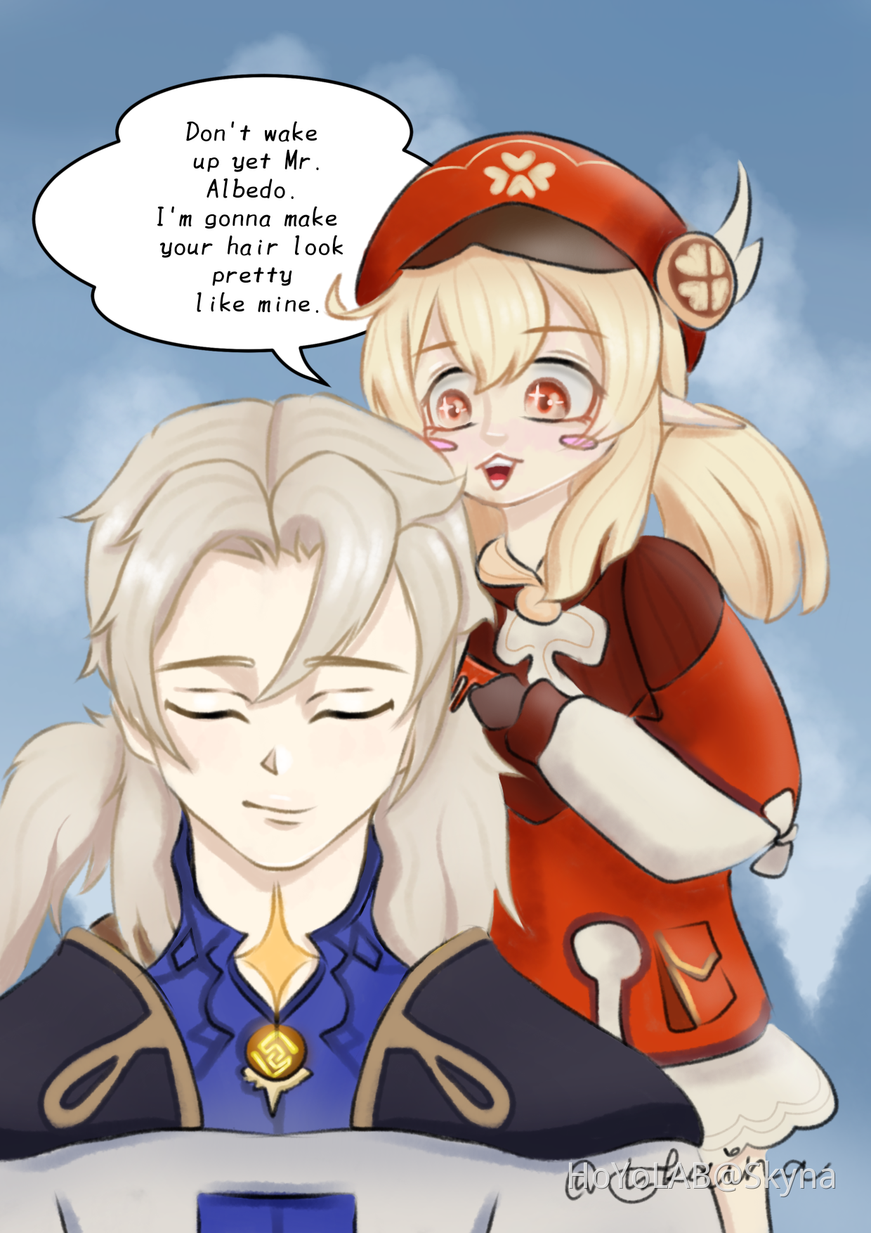 KLEE TYING ALBEDO'S HAIR INTO PIGTAILS CUZ WHY NOT | Genshin Impact |  HoYoLAB