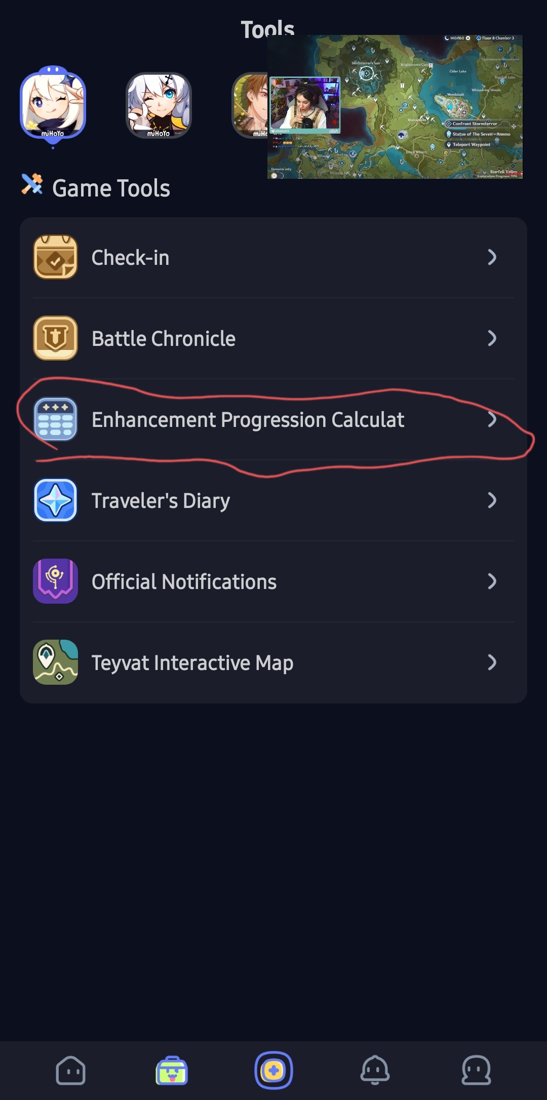 Enhancement Progression Calculator Genshin Impact HoYoLAB