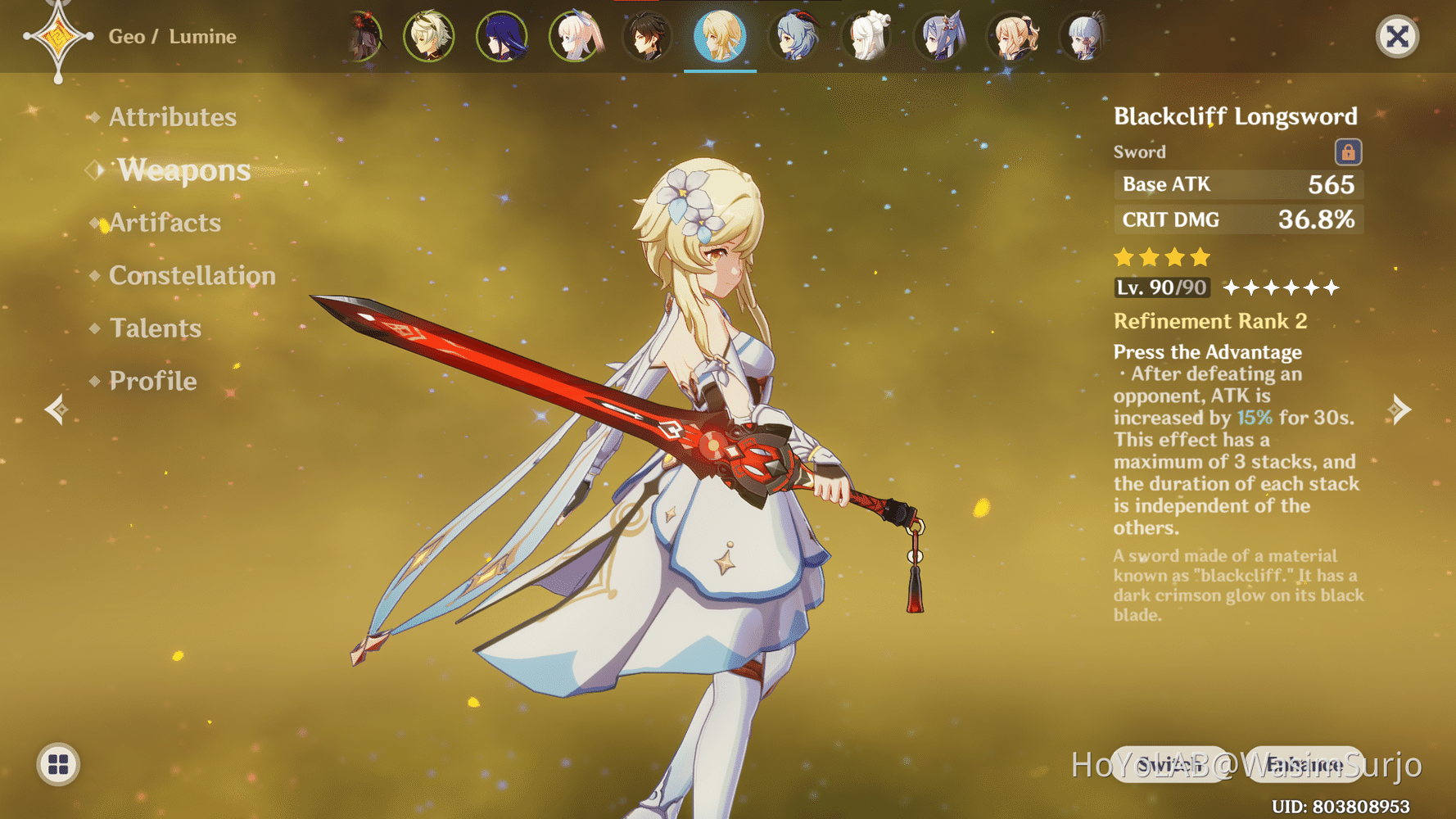 9 Crowns Lumine 1 Common Artifact Set With Showcases Genshin