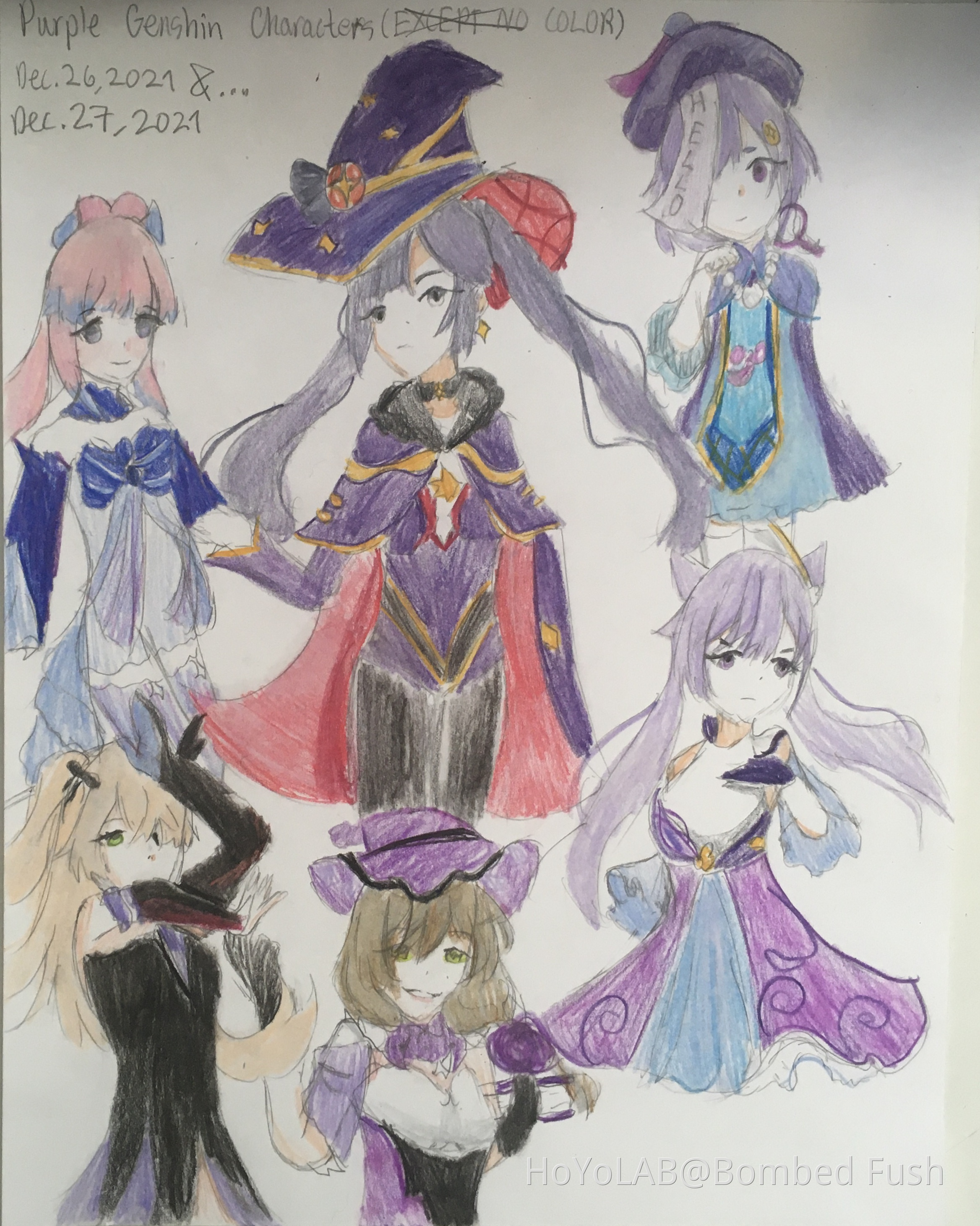 Purple Genshin Characters (colored) Genshin Impact HoYoLAB