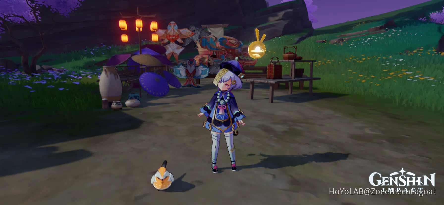 Qiqi and her pet Finch Genshin Impact HoYoLAB