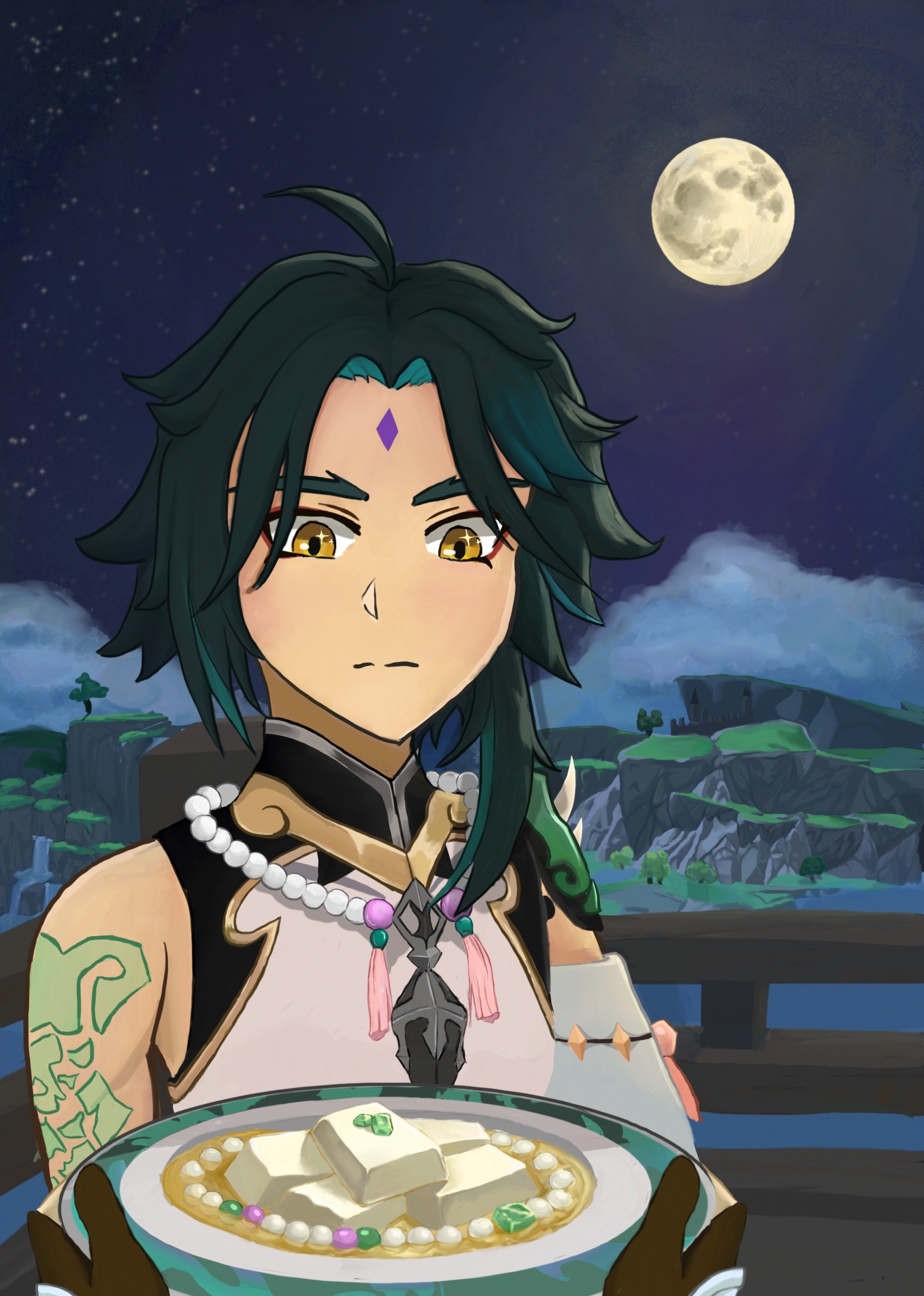 Xiao and almond tofu Genshin Impact HoYoLAB