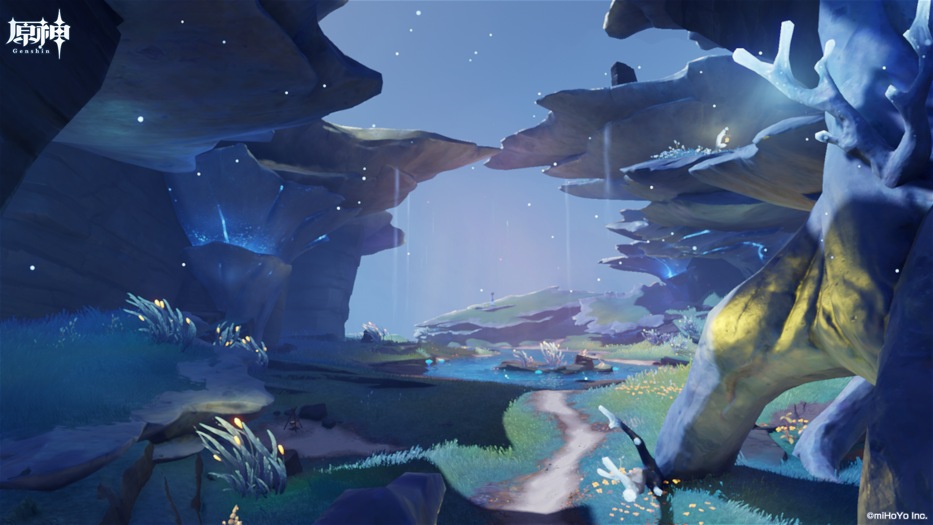 原神掛けシールの背景壁w : タペストリー 原神 Genshin Impact フリーナ 綺麗 萌え