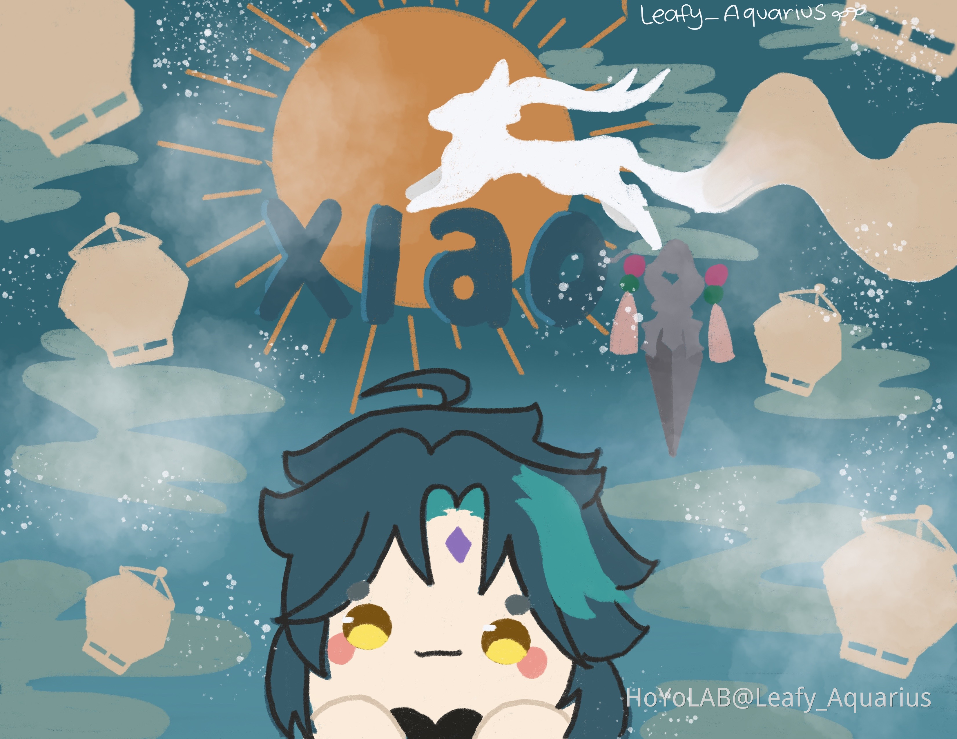 Xiao and Lanterns Genshin Impact HoYoLAB