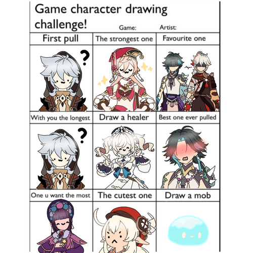 Game Character Drawing Challenge Mihoyo Player Community