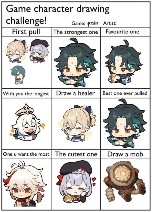 Game Character Drawing Challenge Mihoyo Player Community