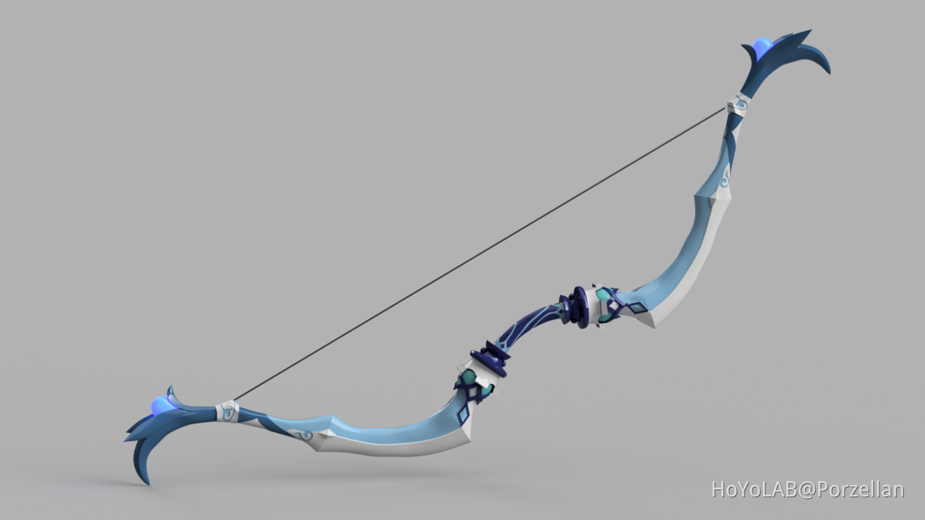 I 3D modeled the Sacrificial Bow for Diona's Birthday! HoYoverse