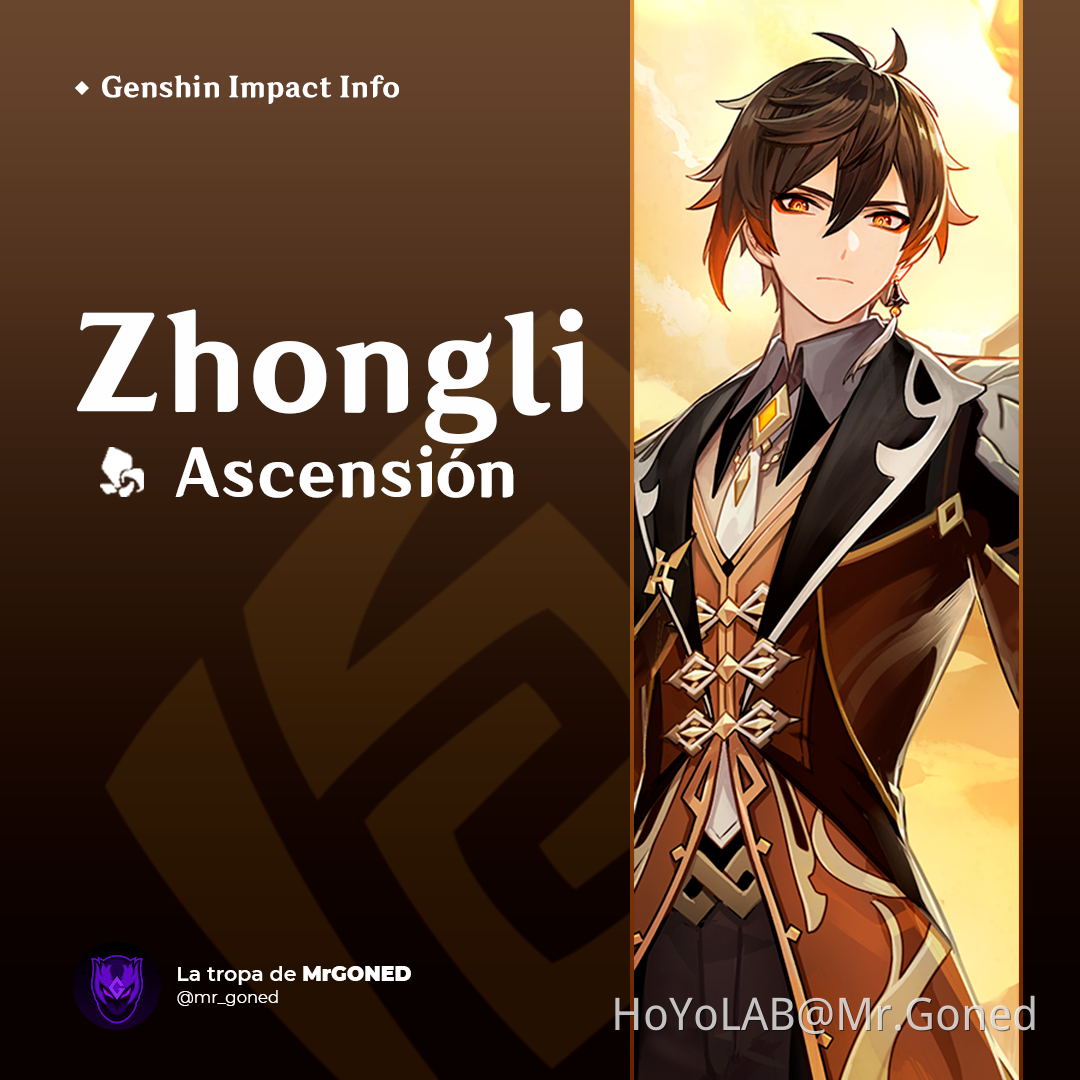 MATERIALES DE ASCENSIÓN ZHONGLI Genshin Impact HoYoLAB