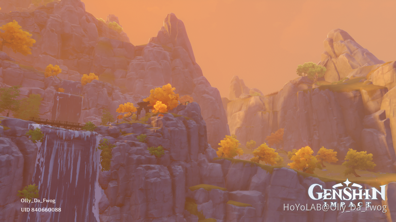 100 days of photos Day 5 Sunset at Jueyun Karst Genshin Impact HoYoLAB