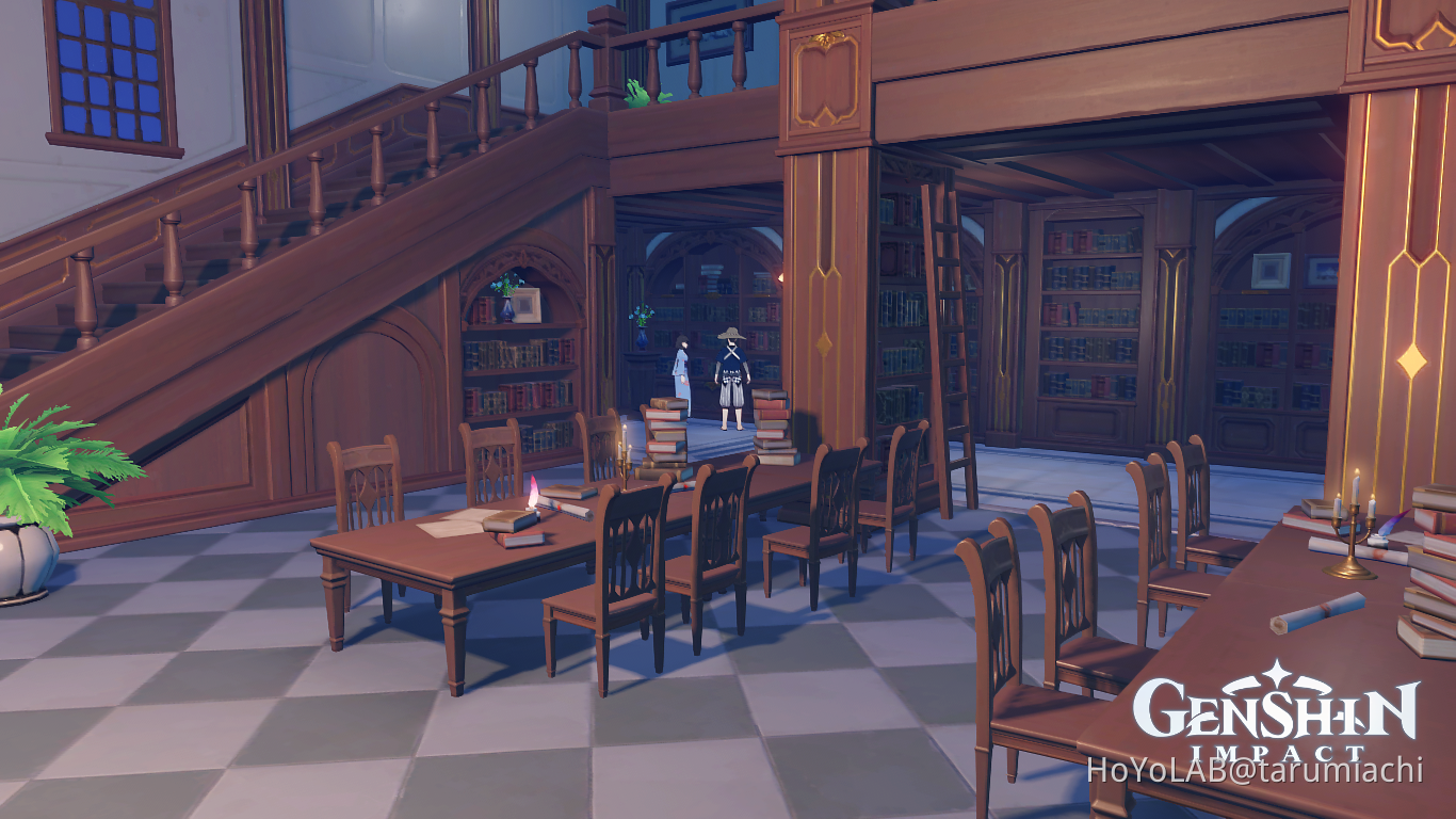 Sumida & Kama spotted on Favonius Library - Mondstadt Genshin Impact ...