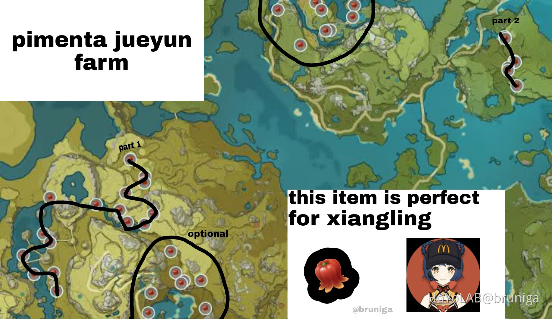 farm route ( jueyun pepper) Genshin Impact HoYoLAB