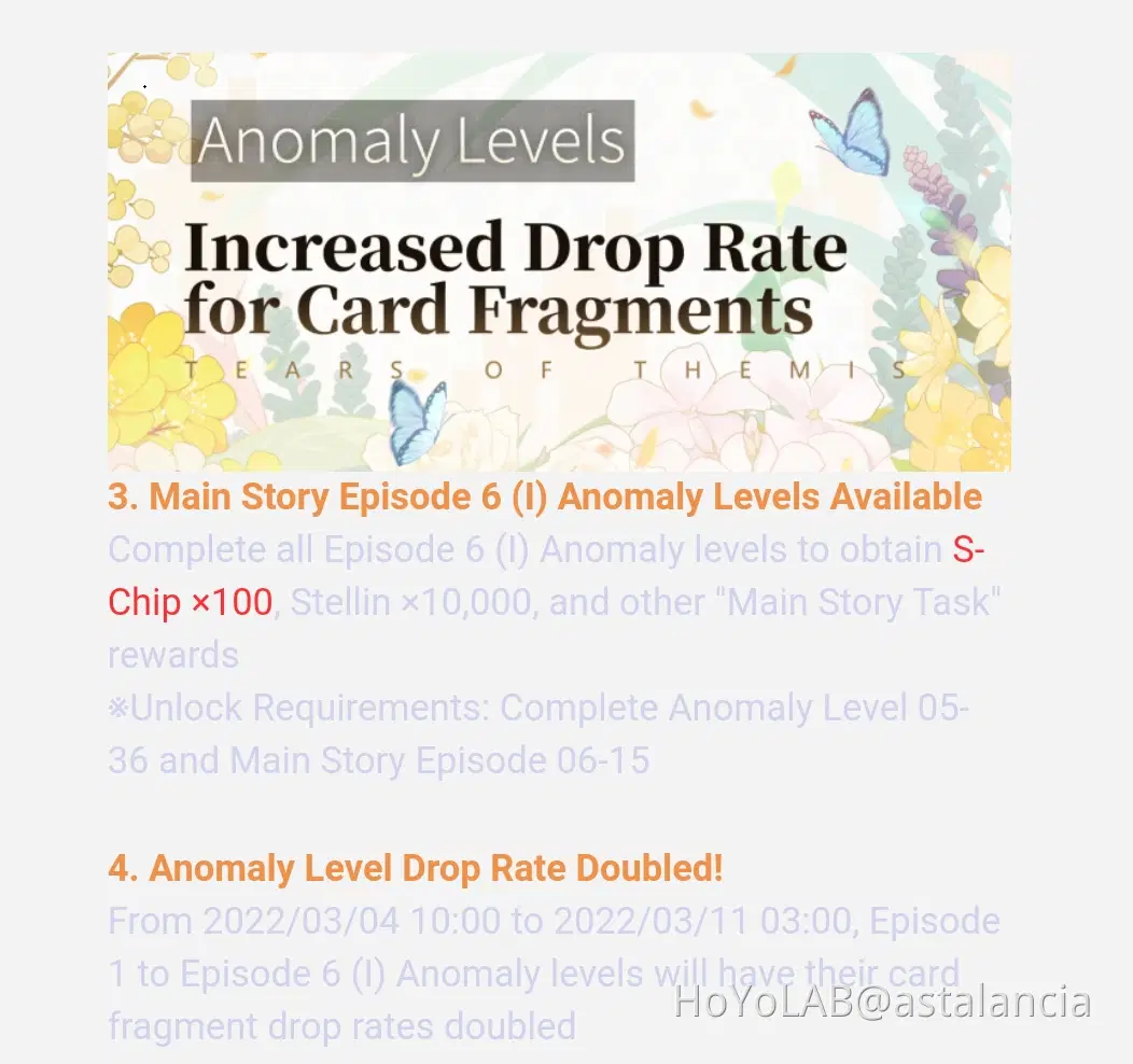 Double Card Fragment Drop Rates starting tomorrow!! (And Limited 