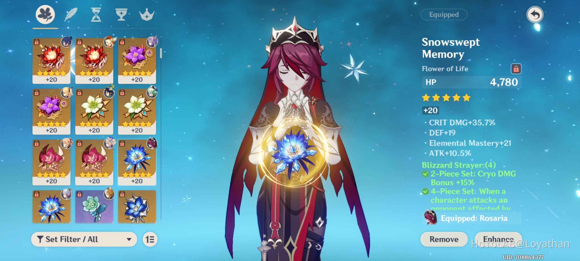 My best cryo artifacts Genshin Impact HoYoLAB