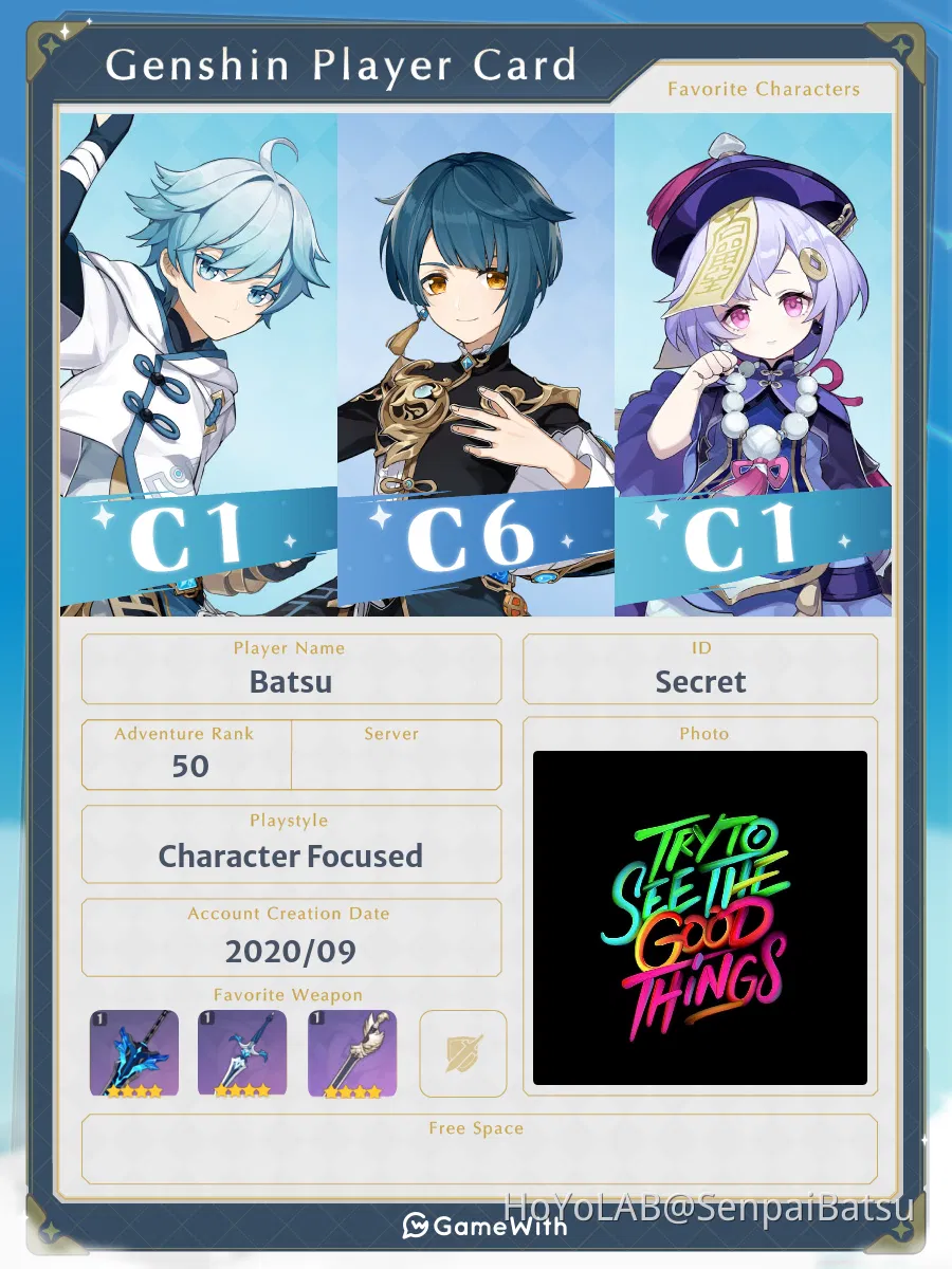 PlayerCard Genshin Impact HoYoLAB