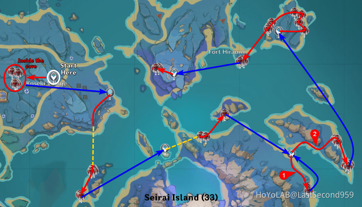 [v2.5] Full Handguard Farming Route Full Map (5 Islands) Genshin