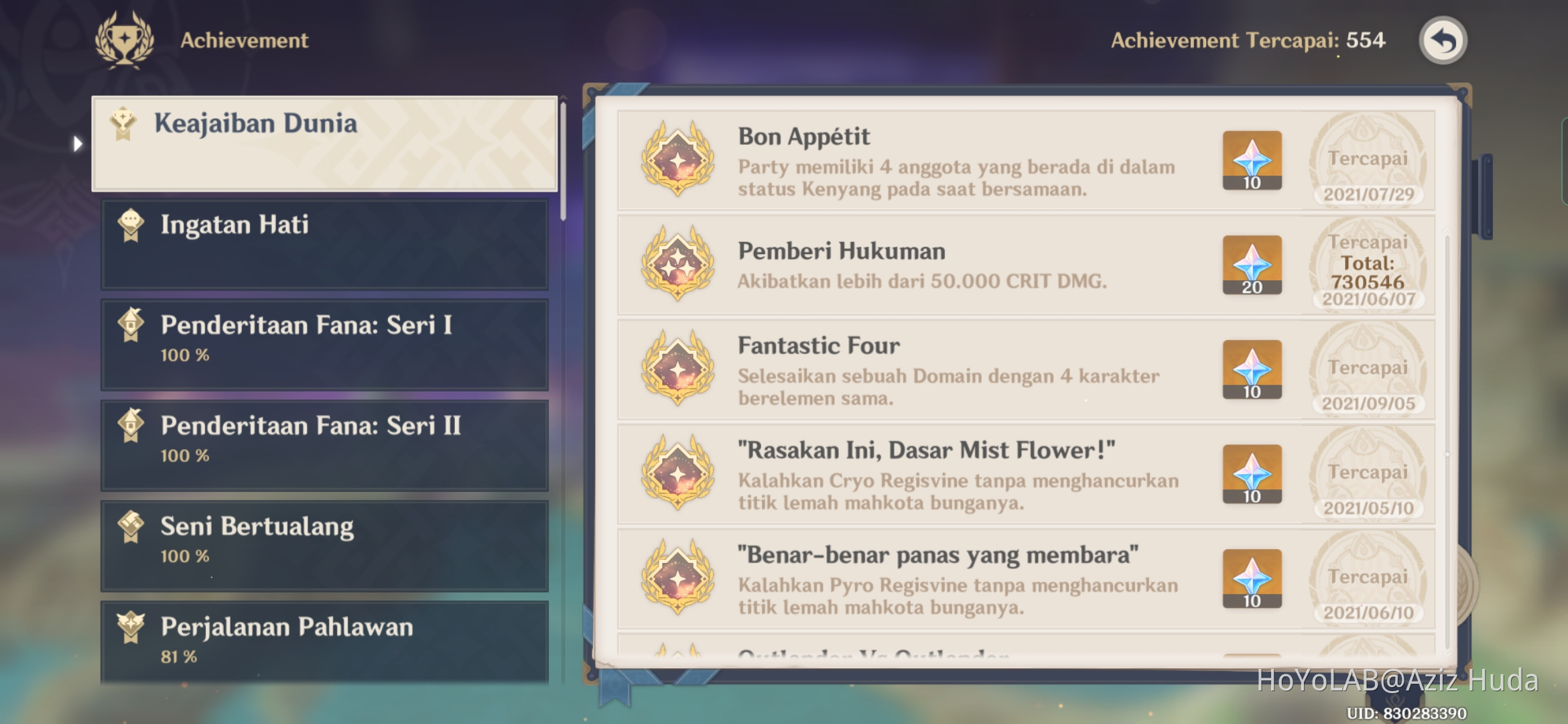 Damage terbesar kalian berapa? Genshin Impact HoYoLAB