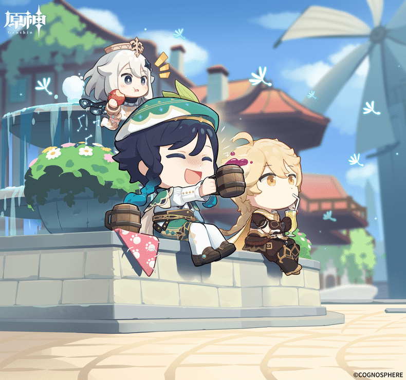 ウェンティミニイラスト 壁紙配布 Genshin Impact Hoyolab
