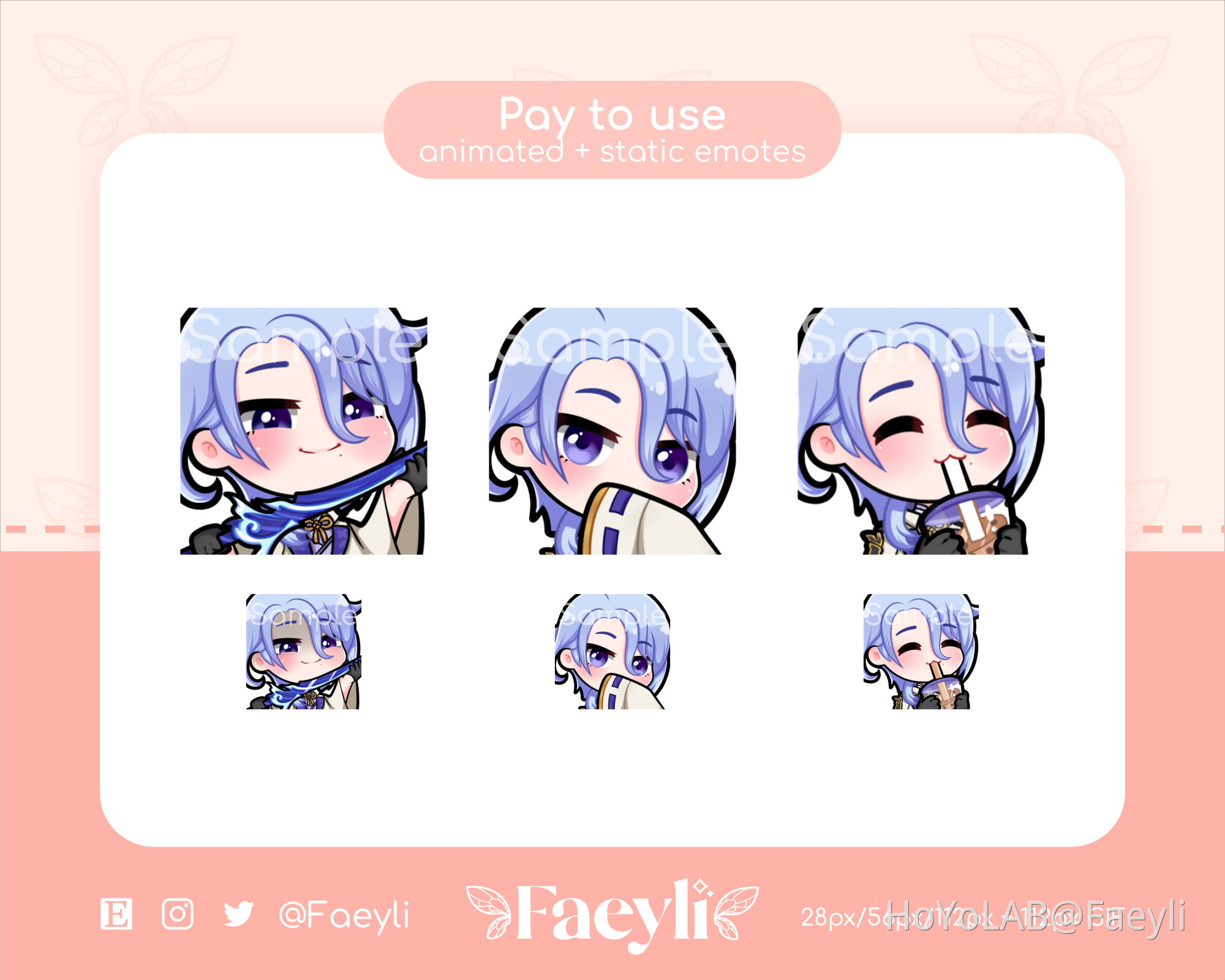 🌸 Animated Ayato Emotes 🌸 Genshin Impact HoYoLAB