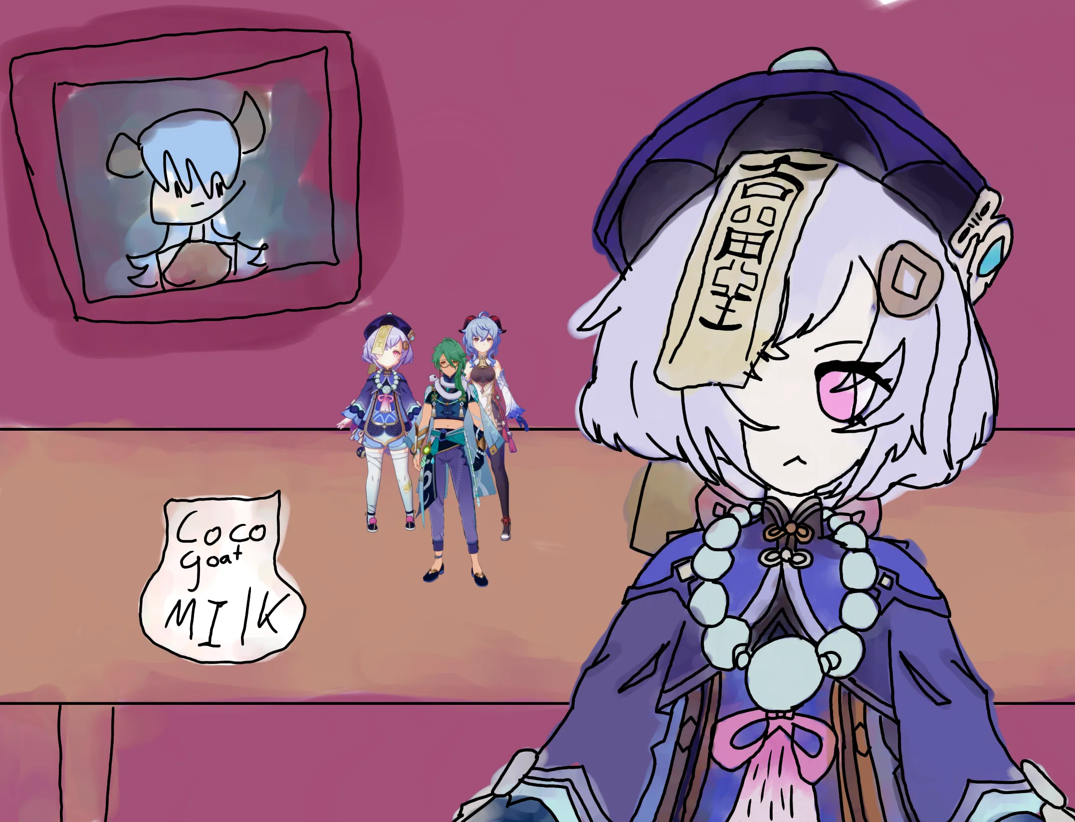 Qiqi drawing Genshin Impact HoYoLAB