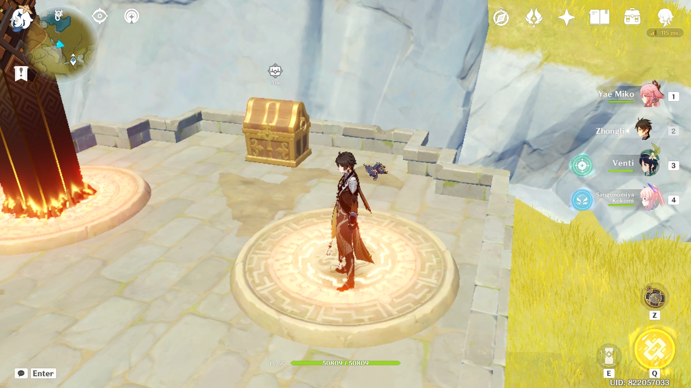 Minlin Tianqiu Valley Precious Chest location on The Upstair Floor of