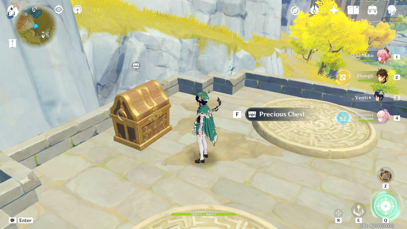 Minlin Tianqiu Valley Precious Chest location on The Upstair Floor of