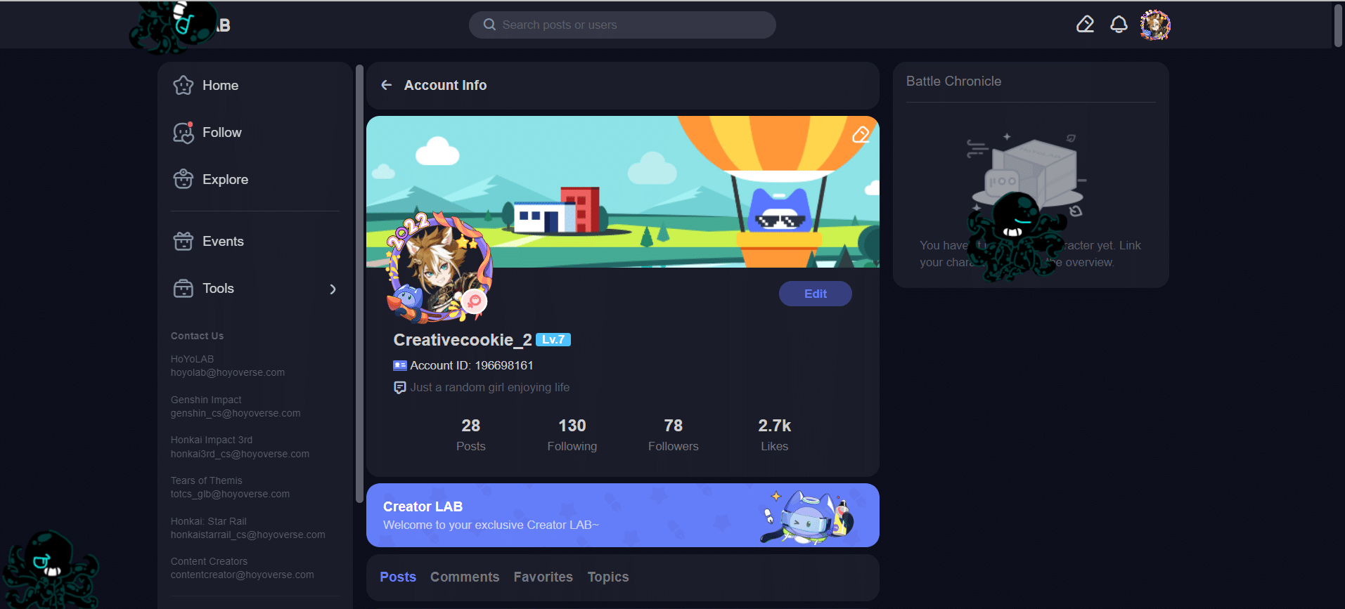 Help 3 octopuses are raiding my Hoyo account HoYoLAB