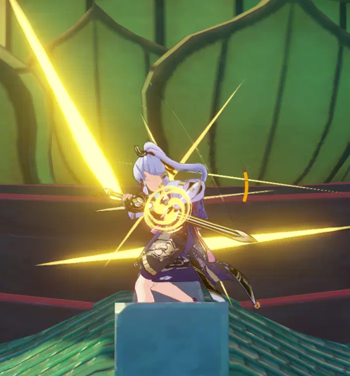 Ayaka (starting) charged attack Full body pose :) Genshin