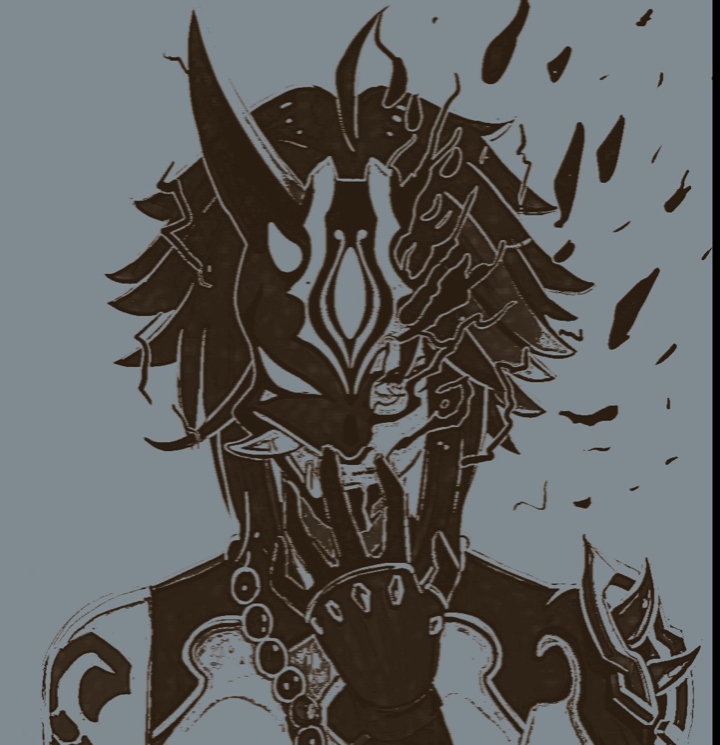 Xiao ink painting Genshin Impact HoYoLAB