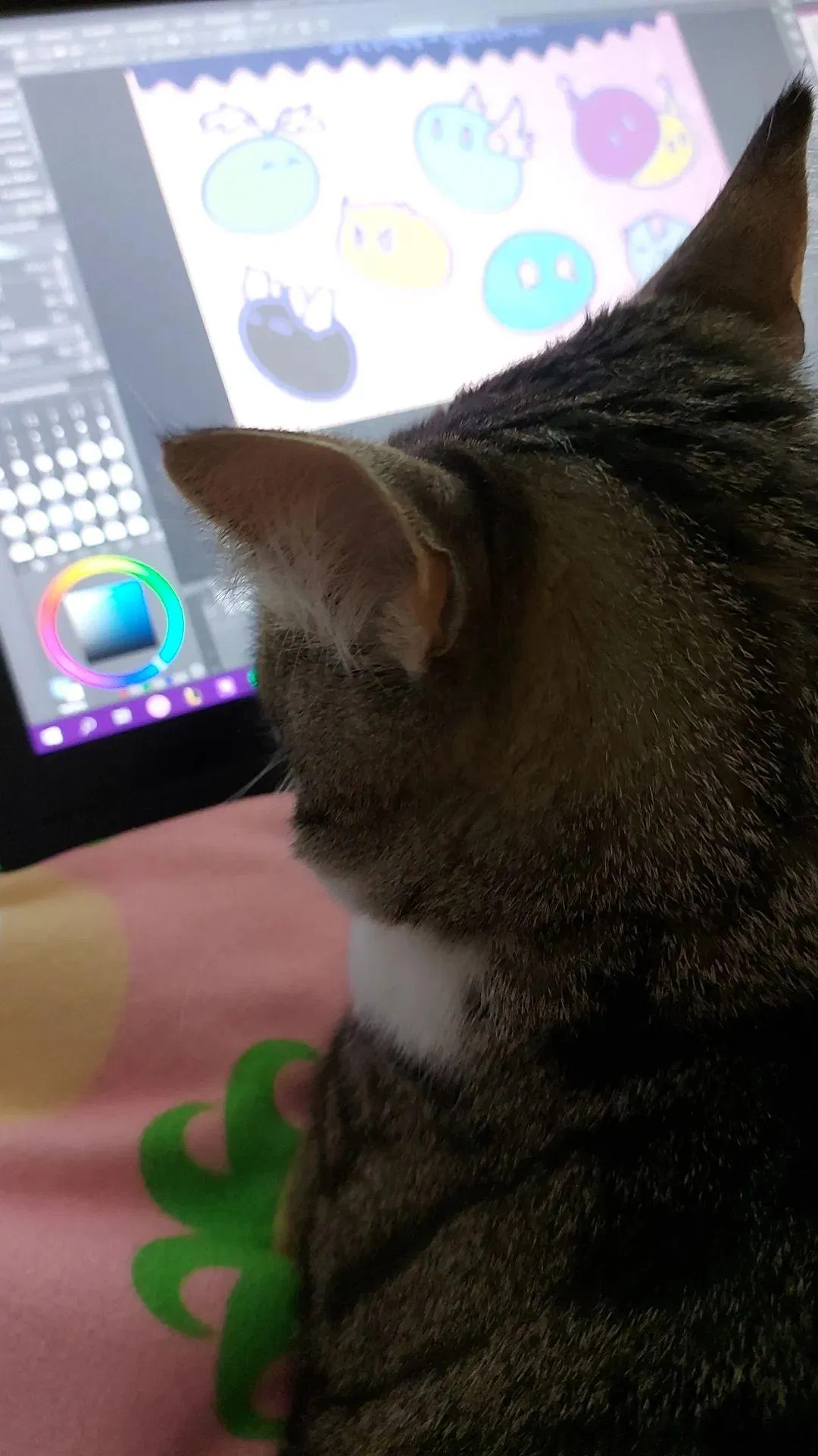 My cat wont let me finish any drawing QwQ Genshin Impact HoYoLAB