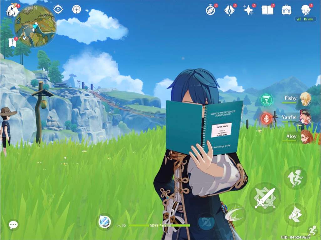 Xingqiu, did you just steal my quick reference handbook from the flight