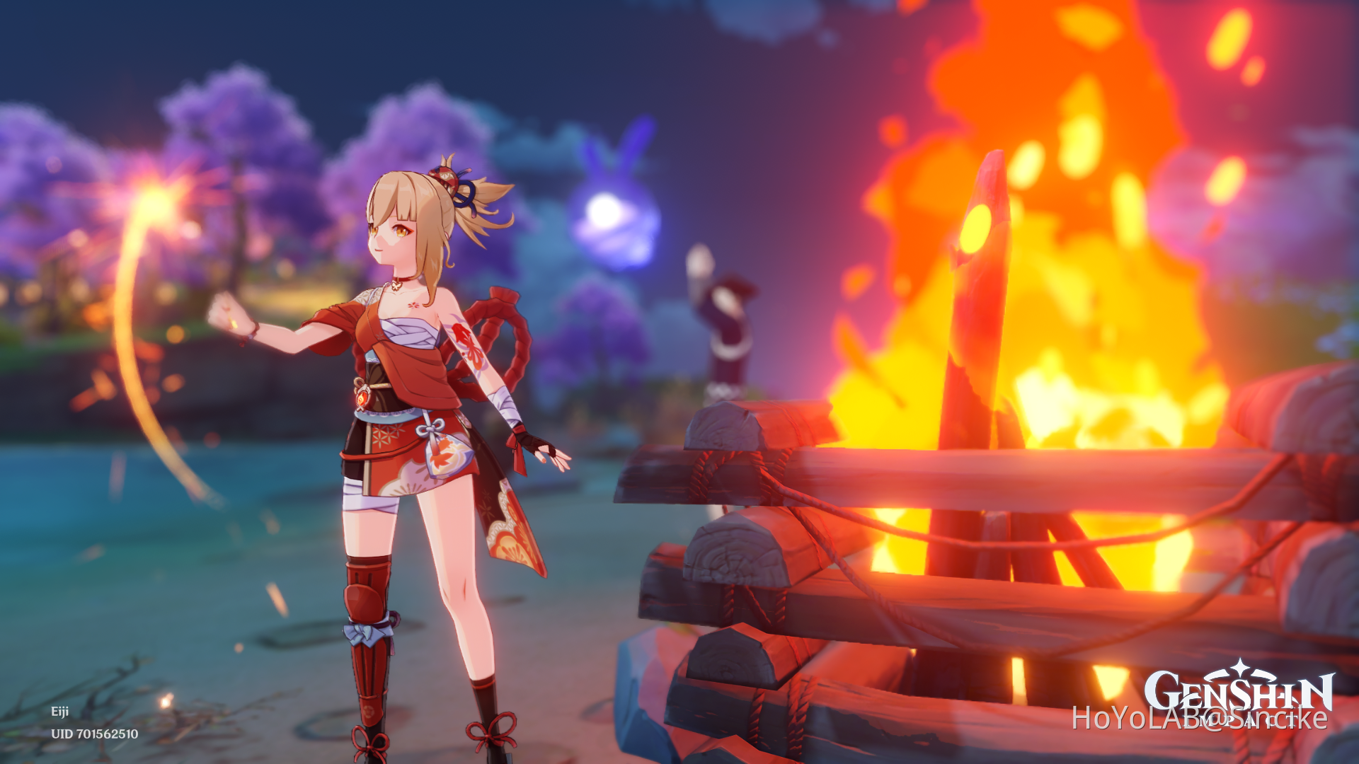 Fireworks & campfire. Genshin Impact HoYoLAB