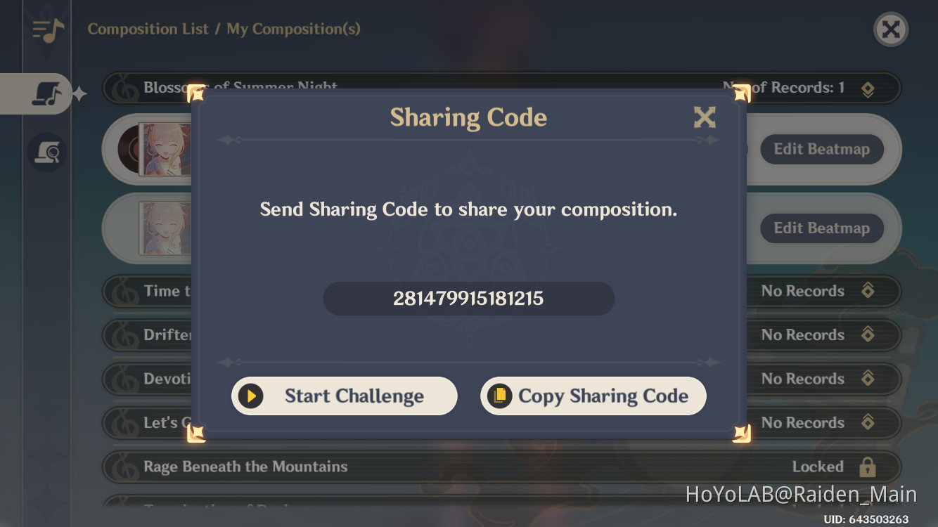 Blossoms of summer night Sharing Code Genshin Impact HoYoLAB