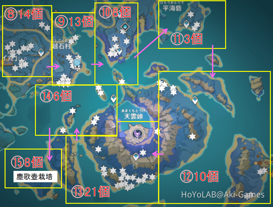 鳴草 142個 回収ルート 宵宮 久岐忍育成素材 なぐさ なるくさ 稲妻 攻略 原神 142 Naku Weed Locations Genshin Genshin Impact Hoyolab