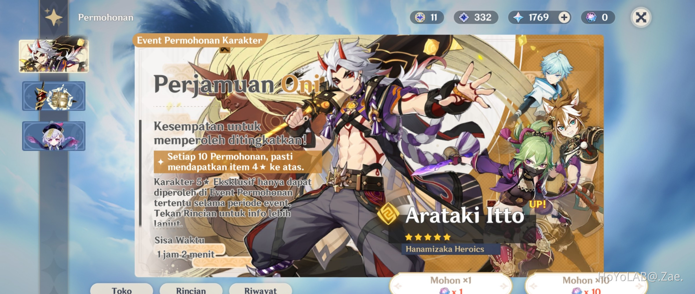 1 Jam Genshin Impact HoYoLAB