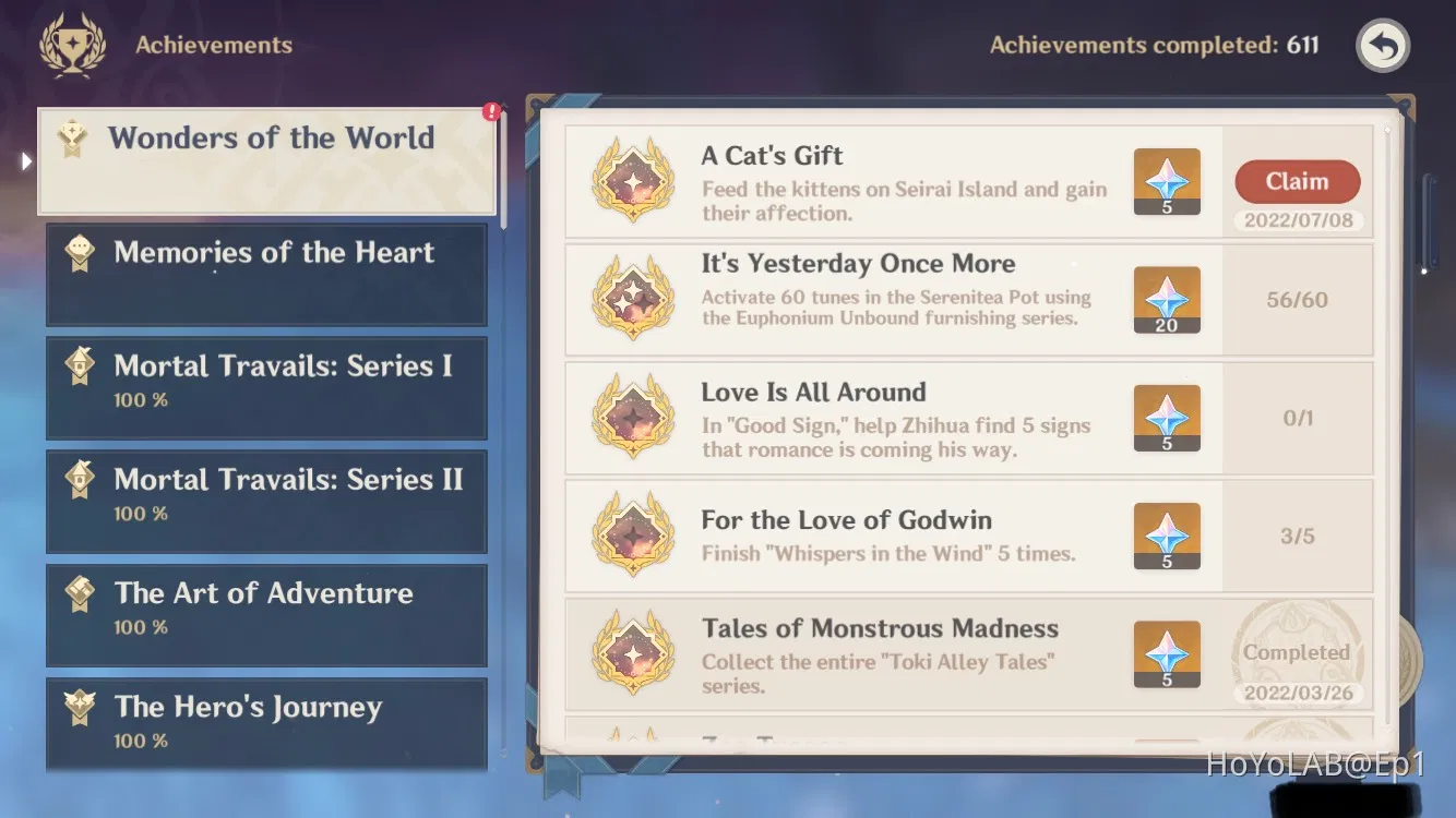 A few more chests, achievements, etc. (+ primogems) Genshin Impact