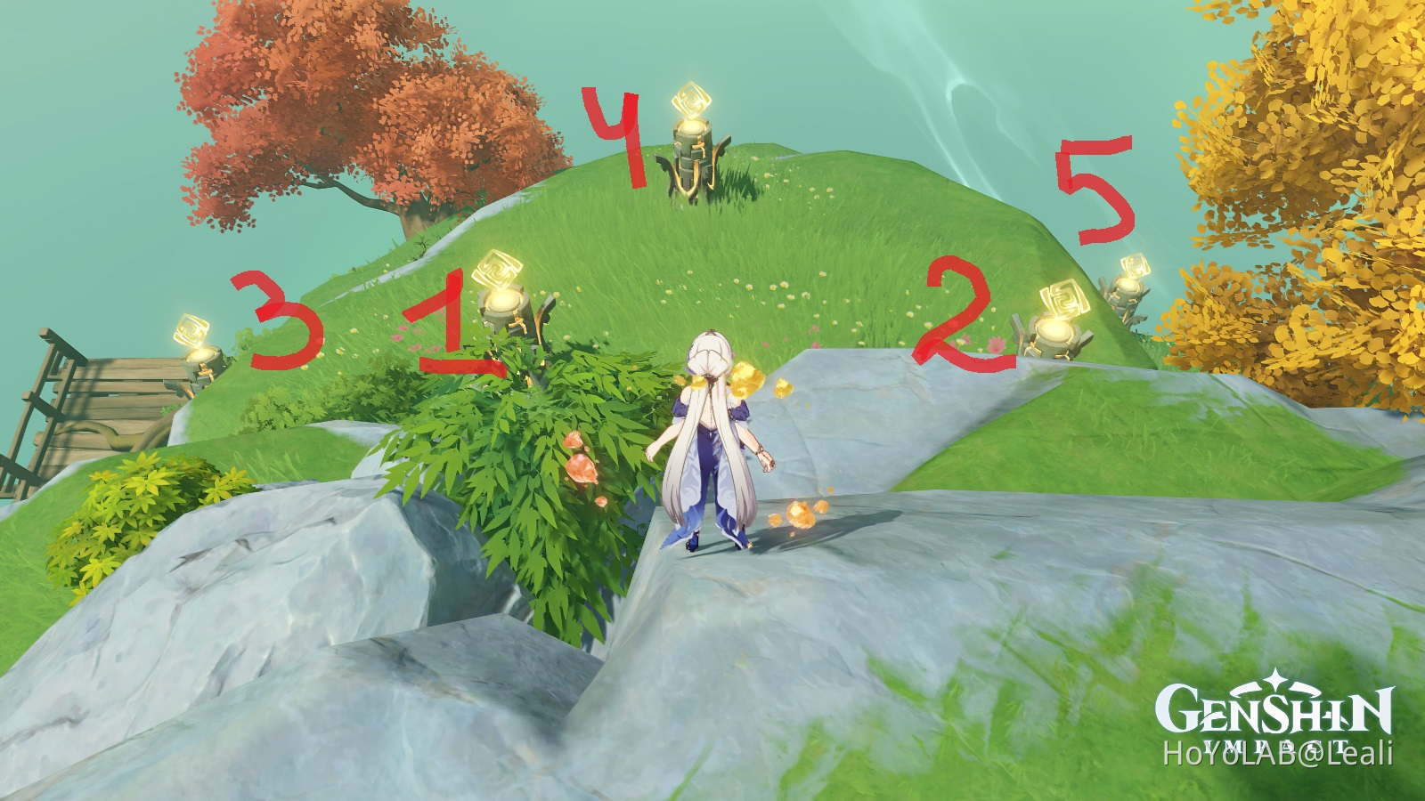 Geo pillars on Golden Archipelago Genshin Impact HoYoLAB