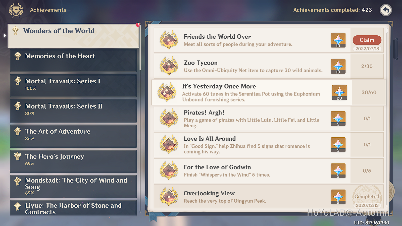 Just got this achievement- Genshin Impact | HoYoLAB