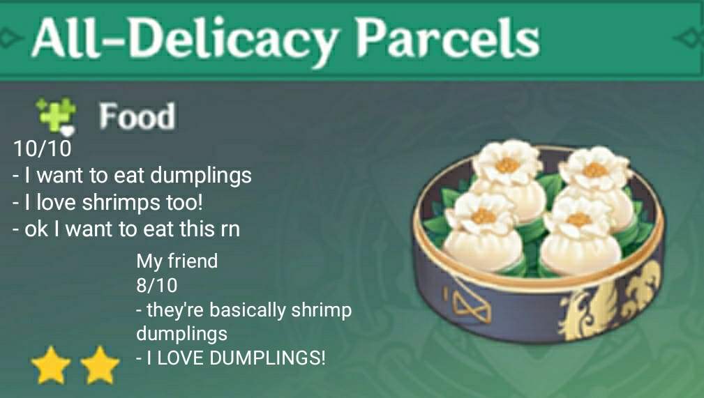 Rating specialty dishes (HYDRO EDITION) Genshin Impact HoYoLAB