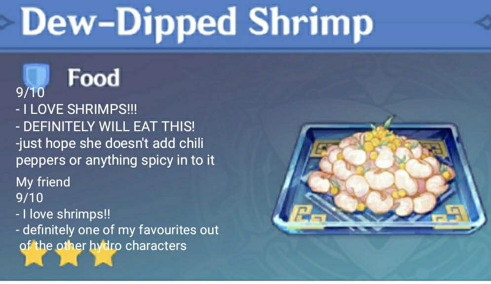 Rating specialty dishes (HYDRO EDITION) Genshin Impact HoYoLAB