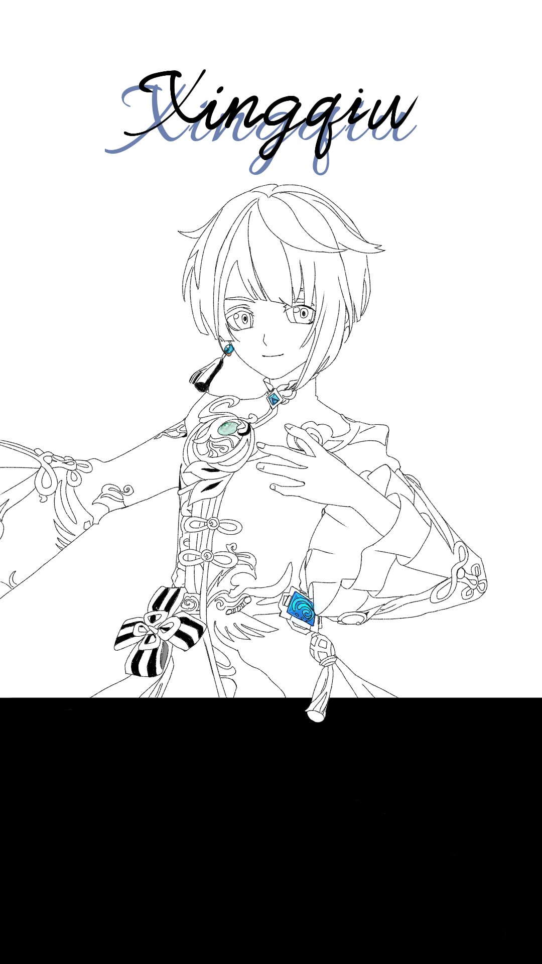 Tracing Mihoyo s Art Because I Can t Really Draw 5 Xingqiu Genshin Tracing mihoyo s art because i can t really draw 5 xingqiu genshin