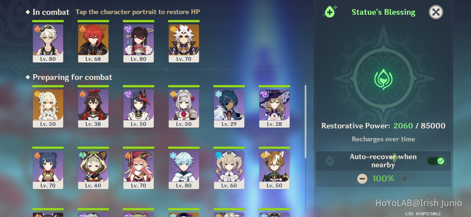 My Statue Blessing Genshin Impact HoYoLAB